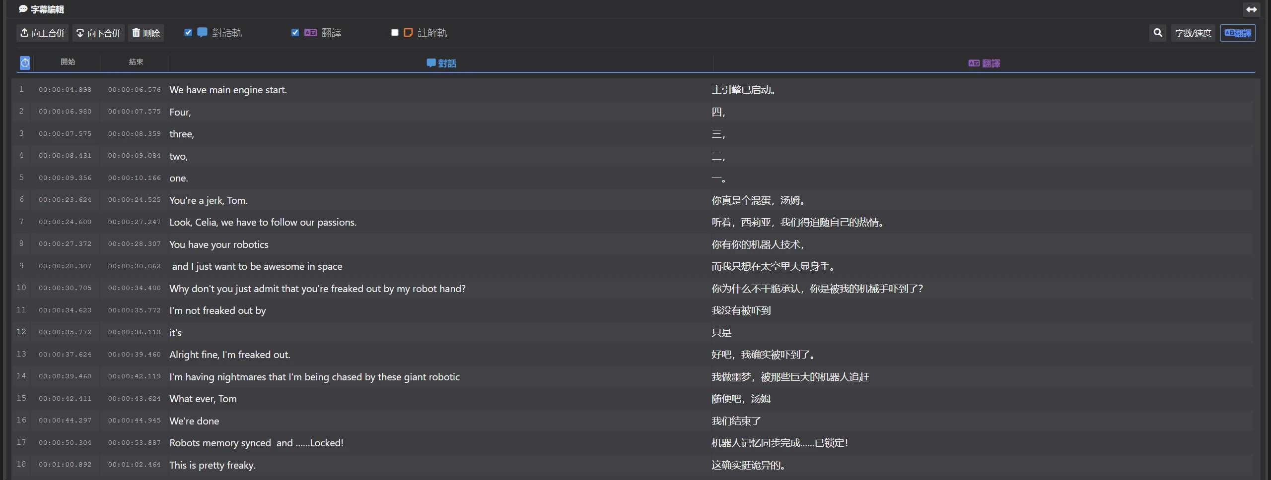 完整模式的清單檢視