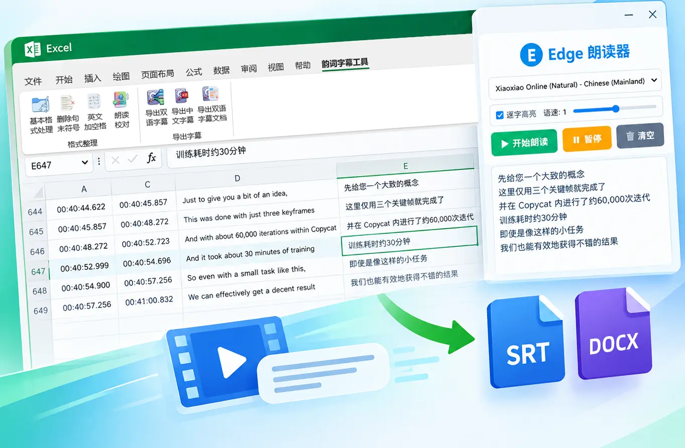 Excel Subtitle Cleanup Tutorial · Sublyric